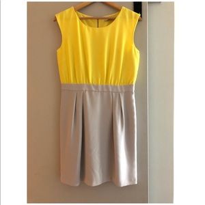 Jcrew yellow and grey dress